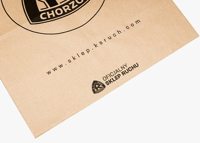 torebka brązowa z nadrukiem dla fanów klubu sportowego buduj społeczność nadrukiem